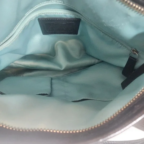 Coach Signature Taylor Tote Bag Black Silver Jacquard Leather F23940 Read! - Picture 2 of 10